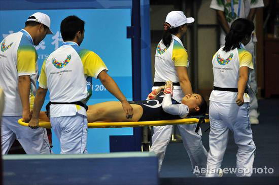 South Korean gymnast safe after injury at Universiade