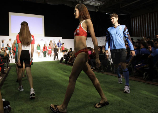 A gathering of official Olympic uniforms