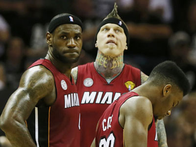 Big 3 help Heat even NBA Finals with Spurs