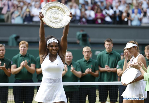 Serena Williams beats Muguruza to win sixth Wimbledon title