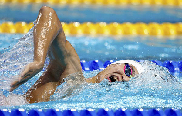 Sun Yang wins third consecutive 800m free gold at worlds