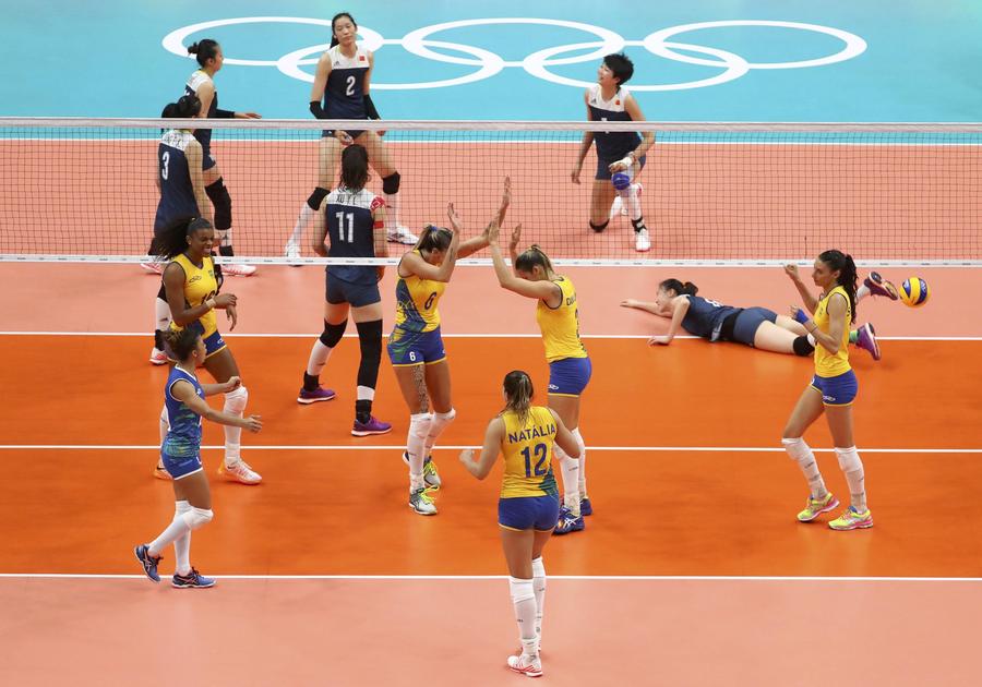 China edges Brazil in Olympic volleyball women's quarterfinals