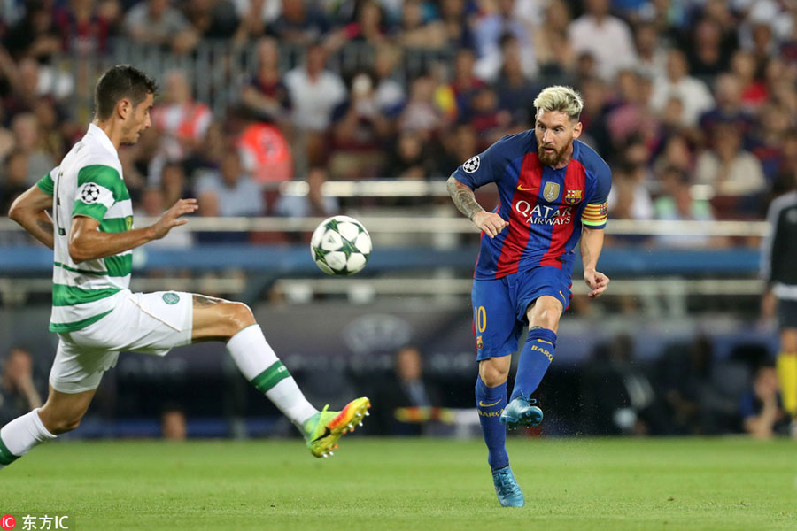 Messi hat-trick as Barca crush Celtic in Champions League debut