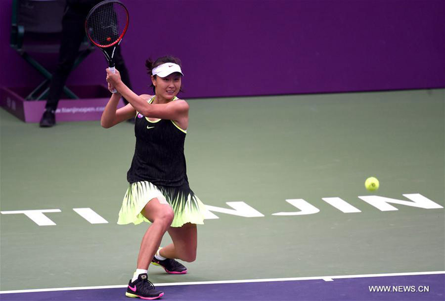 Peng Shuai claims title of women's singles at WTA Tianjin Open