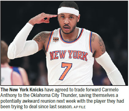 Carmelo no longer at core in Big Apple