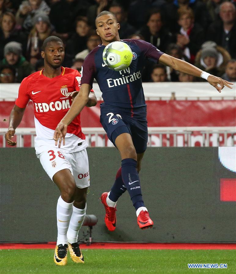 Paris defeats Monaco 2-1 during French Ligue 1 football match