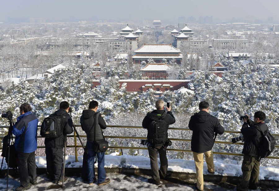 Popular attractions draped in snow