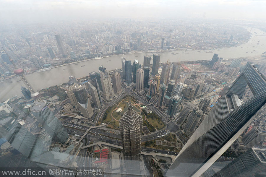 View from the top of Shanghai's tallest tower