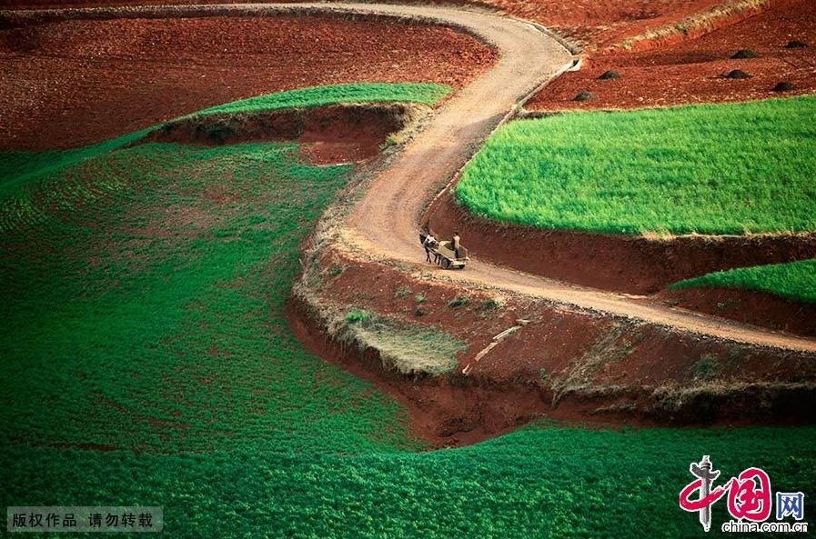 Picturesque scenery of red earth in Yunnan