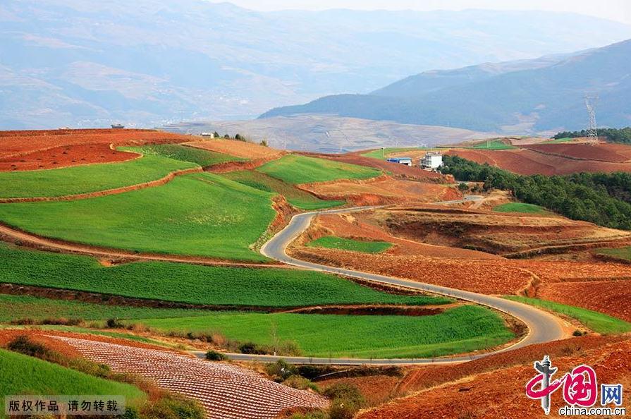 Picturesque scenery of red earth in Yunnan