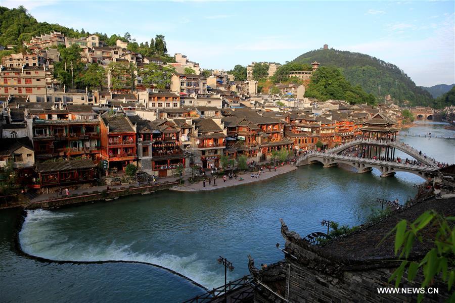 River town scenery of Fenghuang old town in Hunan