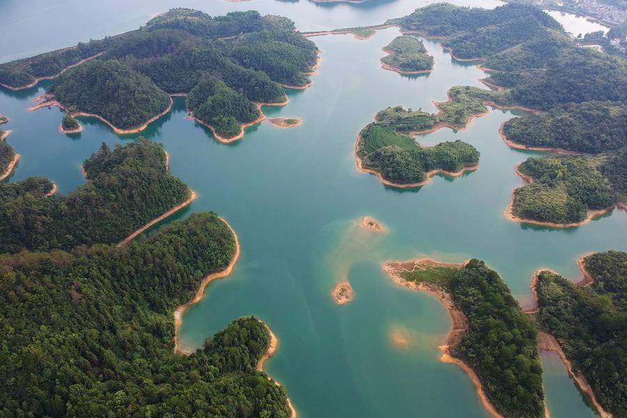 Panoramic view of Qiandao Lake, Zhejiang province