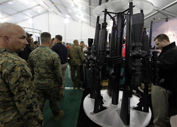 Military equipment on Marine West Military Expo