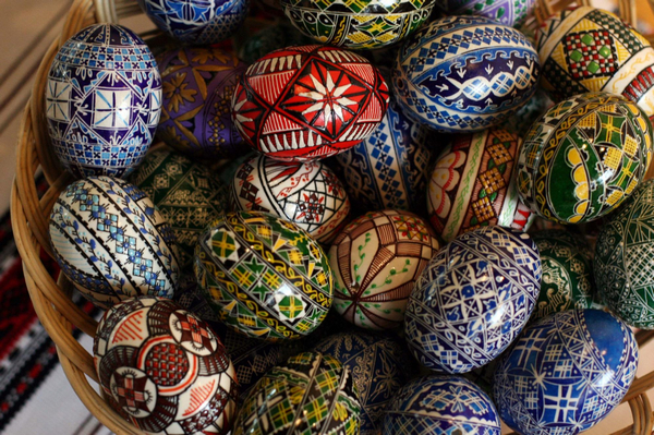 Painted eggs prepared for coming Easter