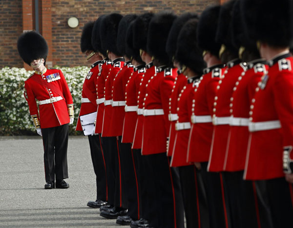 Irish Guards prepare for royal wedding