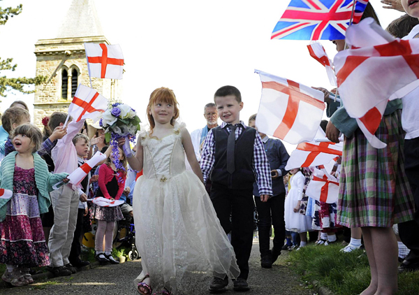 British pupils hold mock wedding ceremony