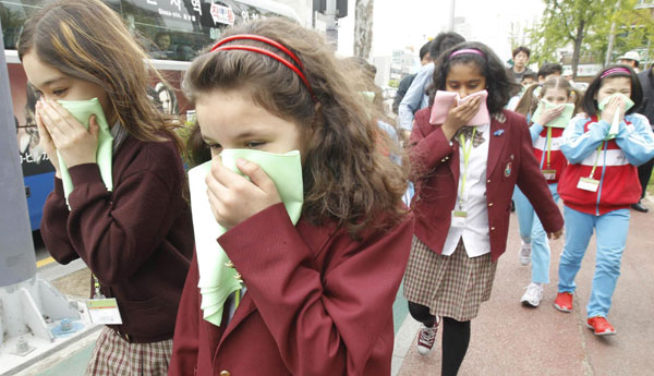 Earthquake drill in Seoul