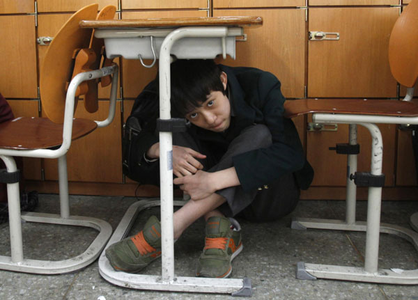 Earthquake drill in Seoul