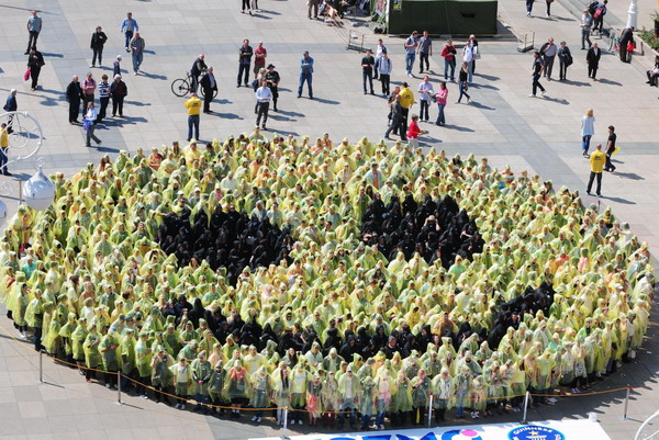 World's biggest human smiley