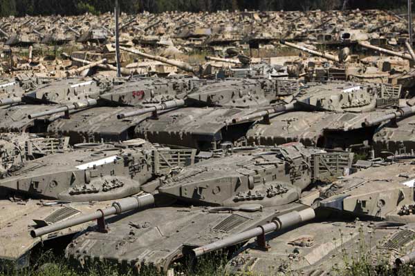 Armoured vehicle 'graveyard' in Israel