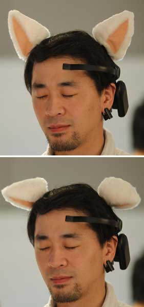 Artificial cat ears react to brainwaves