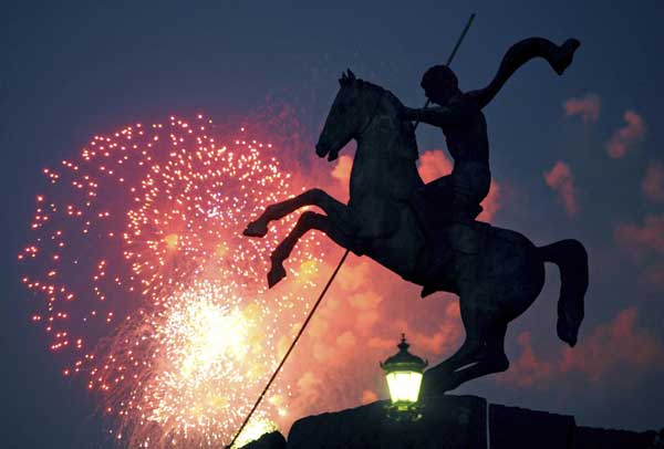 Fireworks celebrate Victory Day in Russia