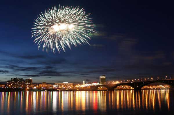 Fireworks celebrate Victory Day in Russia