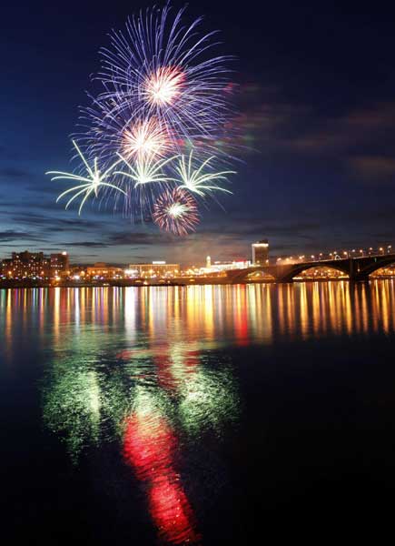 Fireworks celebrate Victory Day in Russia