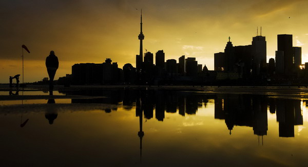 Toronto skyline after rain storm