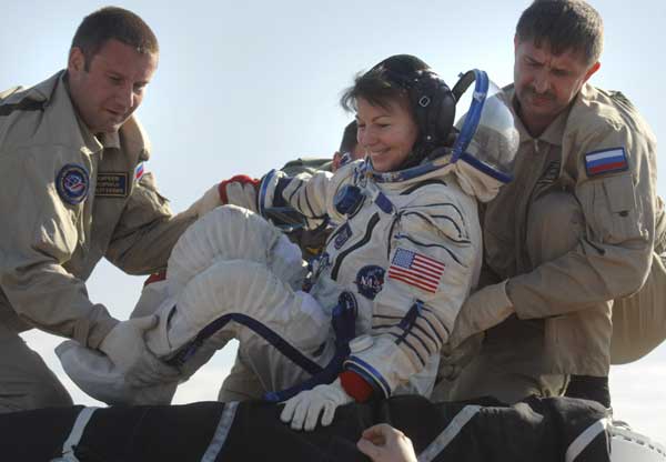 NASA female astronaut back from space