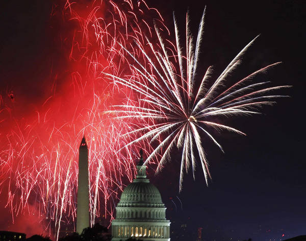 Fireworks mark Independence Day in US