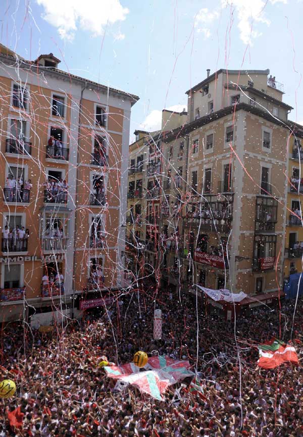 Revellers celebrate San Fermin Festival in Spain