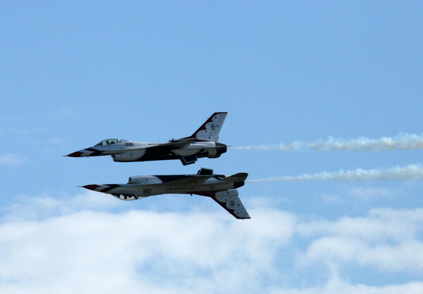 Gravity-defying stunts at Belgium air show