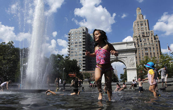 Dive into a pool amid summer heat