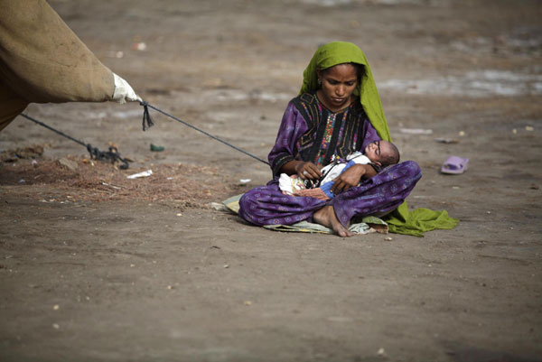 Flood victims in Sukkur, Pakistan