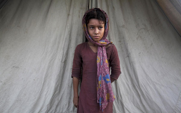 Flood victims in Sukkur, Pakistan