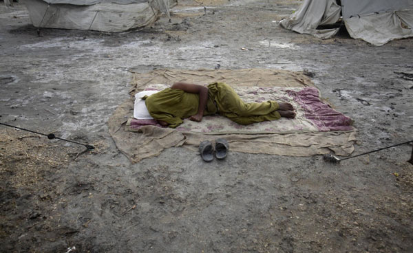 Flood victims in Sukkur, Pakistan