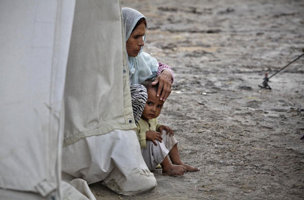 Flood victims in Sukkur, Pakistan