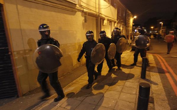 London rioters attack police