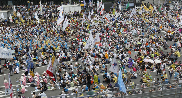 Students protest against Korea-US drill in Seoul