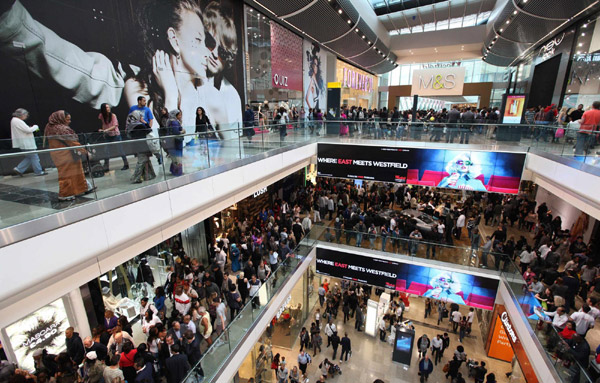 Shoppers rush into Westfield Stratford City