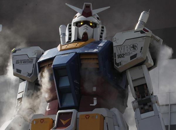 Full sized Gundam installed in Japan