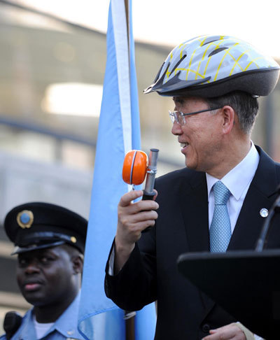 UN bike ride promotes sustainable development