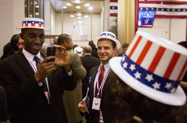 Election party at US Embassy in London