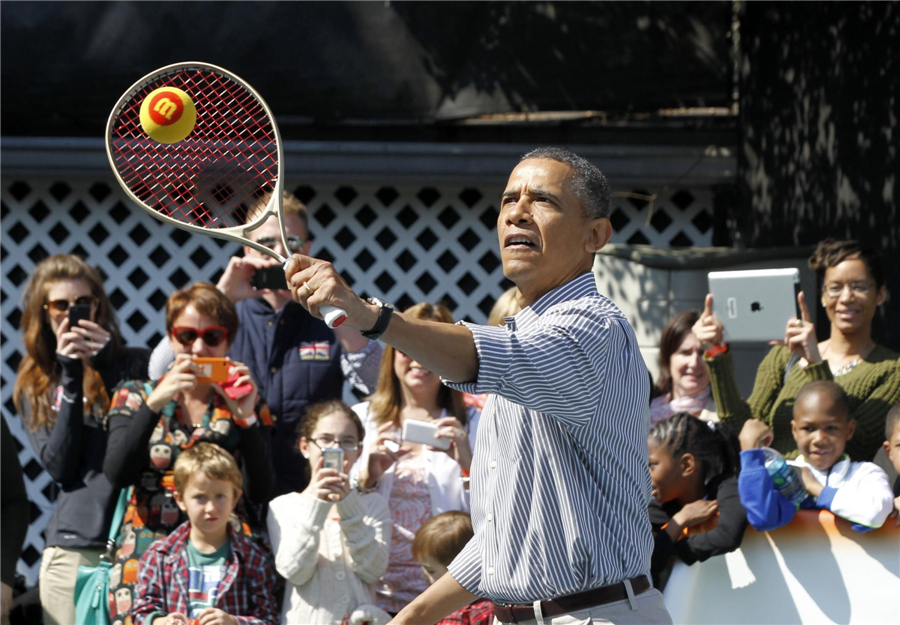 Obama family enjoy Easter Egg Roll with children