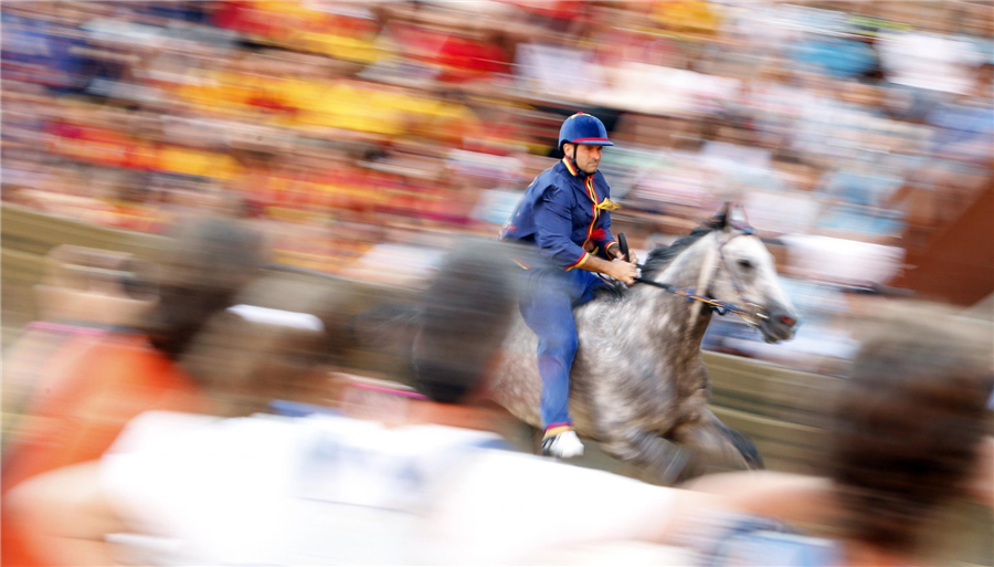 Horse races in Siena, Italy