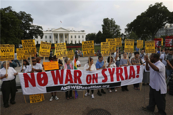 Activists in US protest military action on Syria