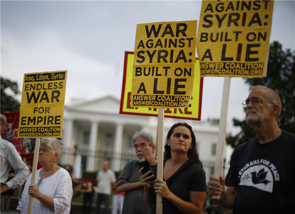 Activists in US protest military action on Syria