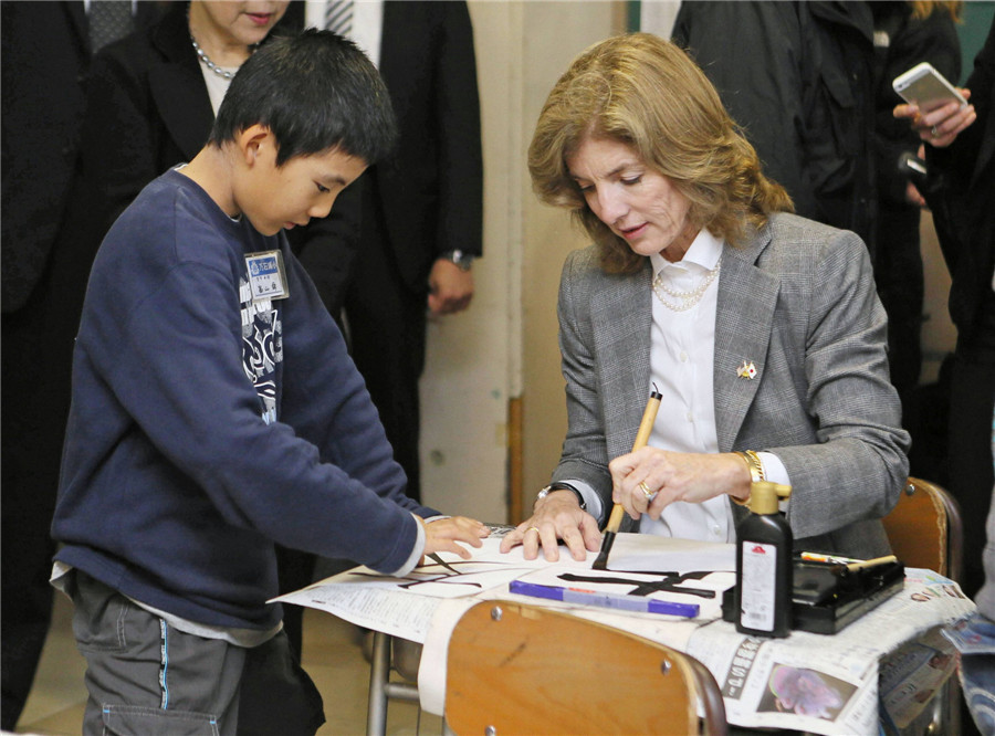 Caroline Kennedy visits Japan's disaster-struck regions