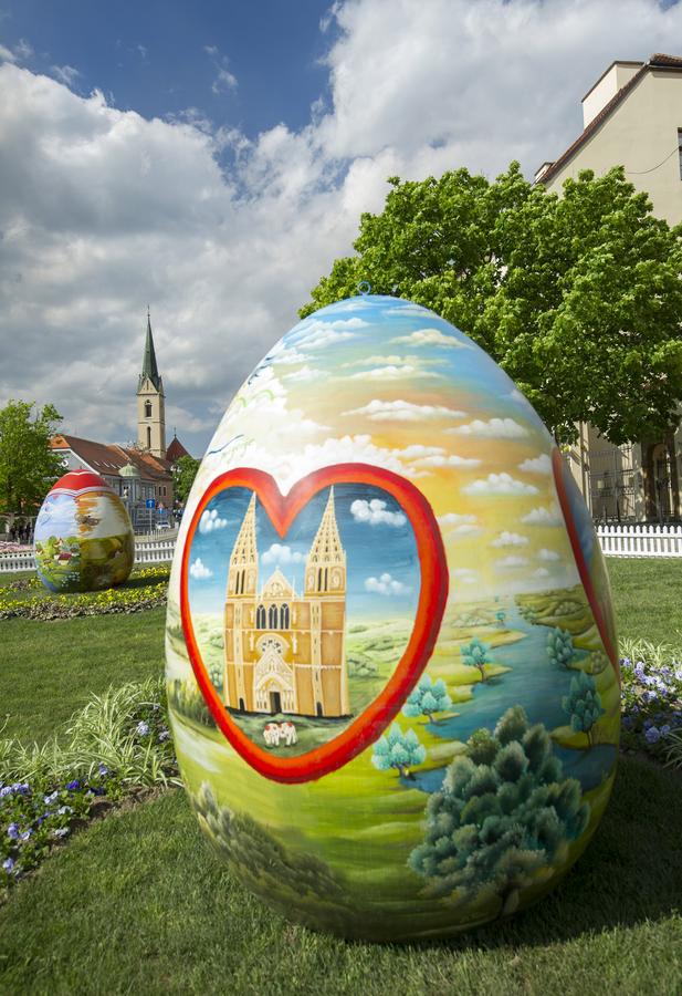 Hand-painted Easter eggs on display in Croatia